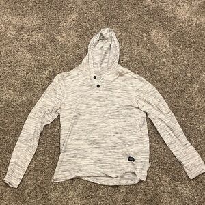 Gray Hooded Long Sleeve Shirt